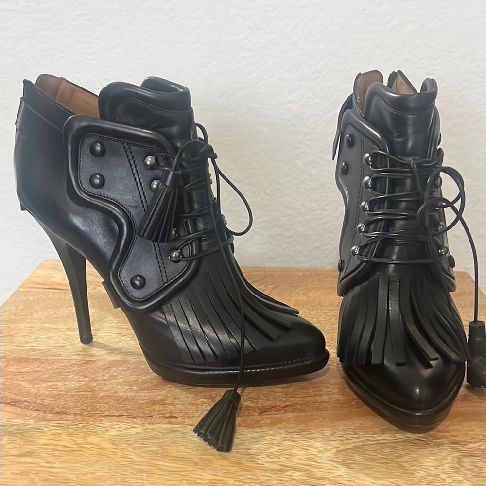 Givenchy Fringe Lace-Up Ankle Boots